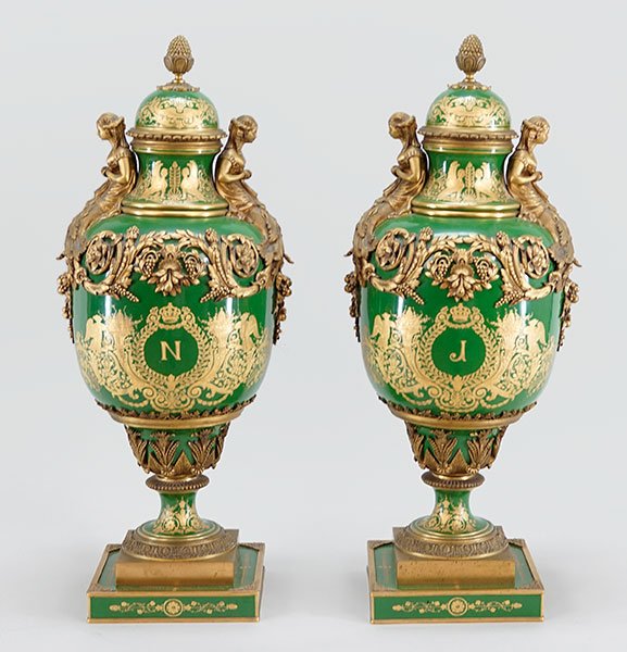 A Pair of French Sevres Urns. (1 of 9)