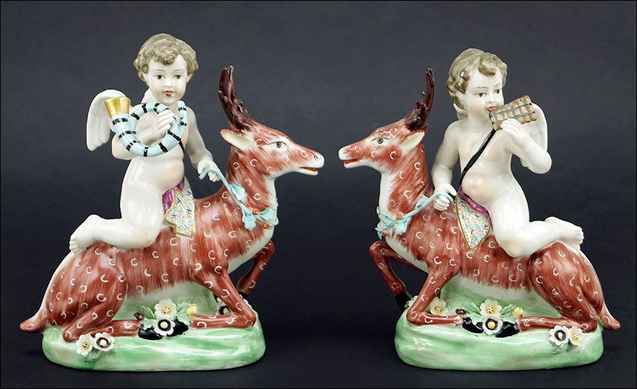 A Set of Two Mottahedeh Porcelain Figures. (1 of 1)