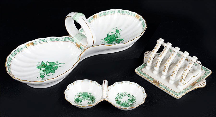 Two Herend Hand Painted Porcelain Double Serving Dishes (1 of 1)