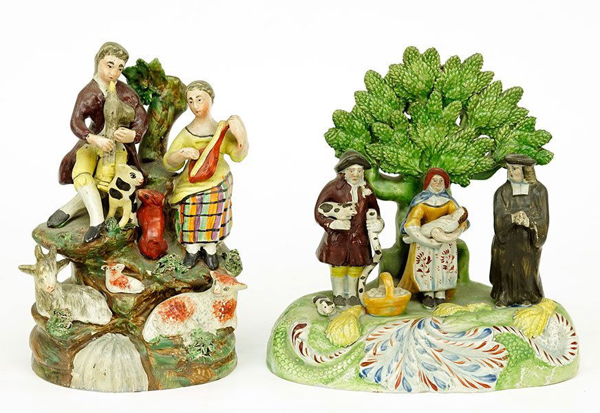 A Staffordshire Bocage Figure 'The Tithe Pig'. (1 of 1)