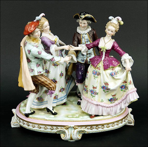 A Capodimonte Porcelain Figural Group. (1 of 1)