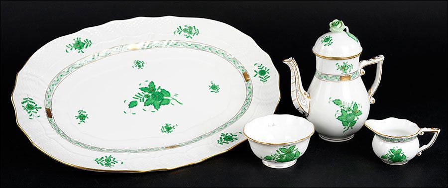 A Herend Hand Painted Porcelain Green Chinese Bouquet (1 of 1)
