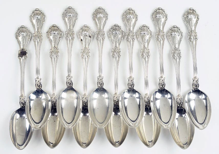 A Set of Twelve American Sterling Silver Teaspoons. (1 of 1)
