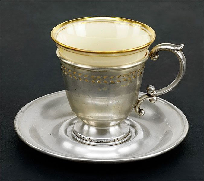 A Set of Twelve Filigree Sterling Silver Demitasse Cups (1 of 3)