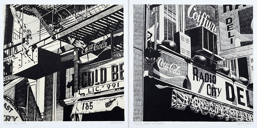 Robert Cottingham (American, B. 1935) Two Lithographs. (1 of 1)