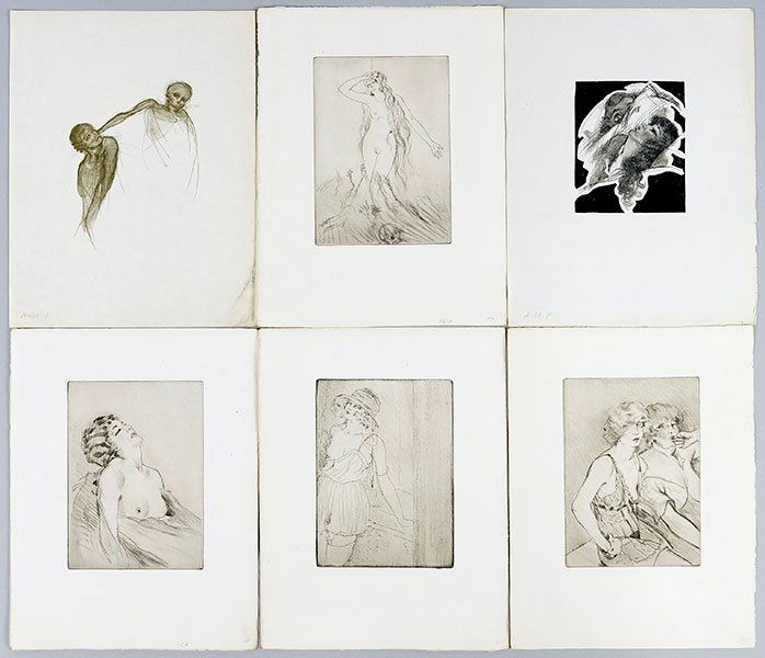 Edouard Chimot (French, 1880-1959) A Collection Of Over: Edouard Chimot (French, 1880-1959) A Collection Of Over Twenty Prints. Etchings dating from 1921-1926 including those from 'Le Fou' and 'Les Poesies' Largest: 10.25" x 7.75"