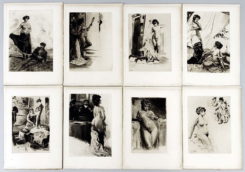 Almery Lobel-Riche (French, 1880-1950) Etchings From: Almery Lobel-Riche (French, 1880-1950) Etchings From Etudes De Filles. Comprising eighteen etchings with aquatint. Edition of 250 Each Approximate Size: 10" x 6"