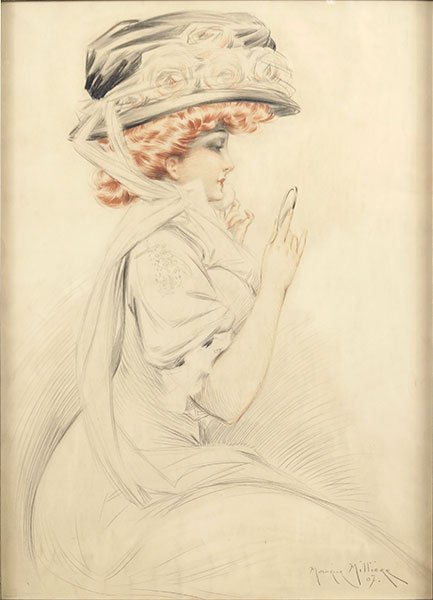 Maurice Melliere (French, 1871-1937)  Portrait of Lilli (1 of 2)