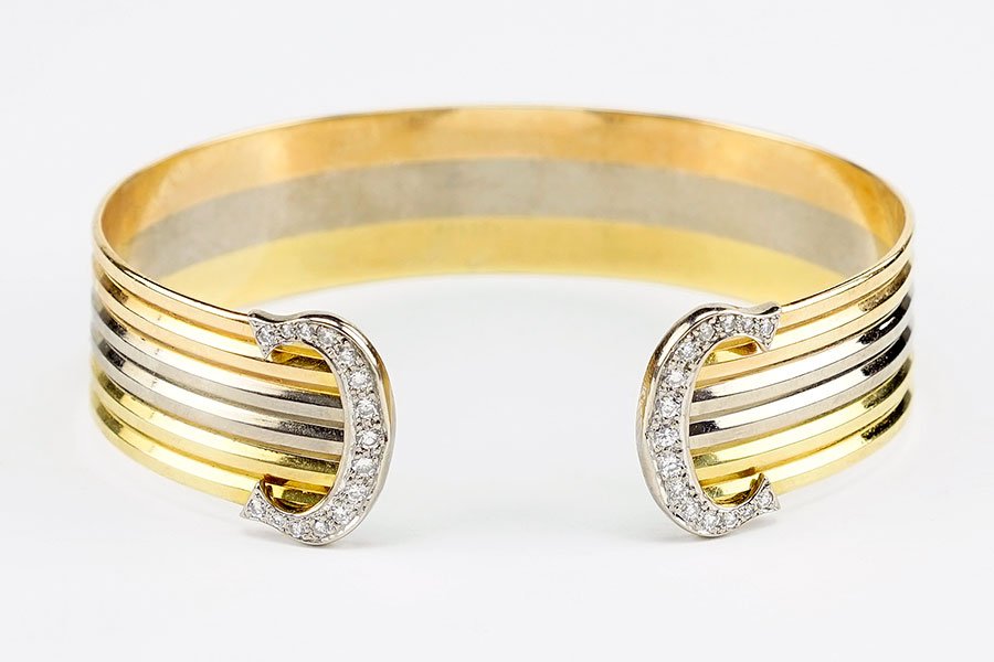 A Cartier 18 Karat Tri-Color Gold Bracelet. (1 of 2)