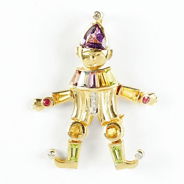 A Gem-Set 14 Karat Yellow Gold Brooch / Pendant / (1 of 1)