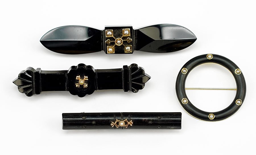 Two Victorian Onyx, Seed Pearl, And 14 Karat Yellow (1 of 1)