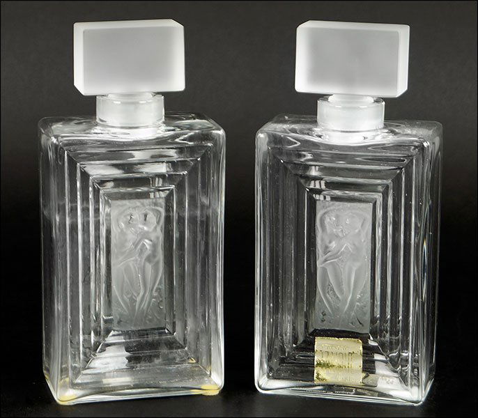 A Pair of Lalique Frosted and Clear Crystal 'Duncan' (1 of 1)