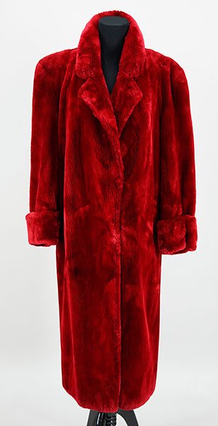 A Red Sheared Beaver Full Length Coat. (1 of 1)