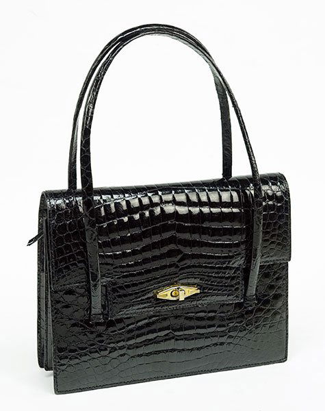 A Black Crocodile Handbag. (1 of 1)
