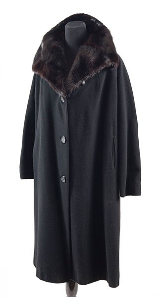 A Black Cashmere and Mink Swing Coat. (1 of 1)