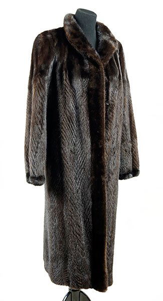 A Full Length Chocolate Brown Mink Coat. (1 of 1)