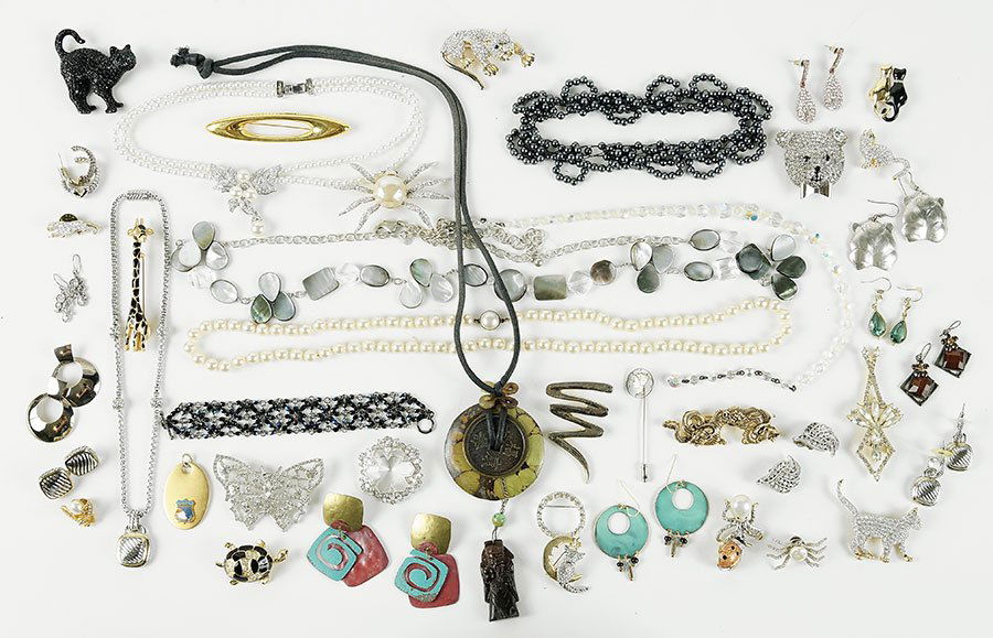 A Collection of Costume Jewelry.: A Collection of Costume Jewelry. Comprising signed and unsigned pieces by Swarovski, Carolee, Butler & Wilson, Trifari, and others