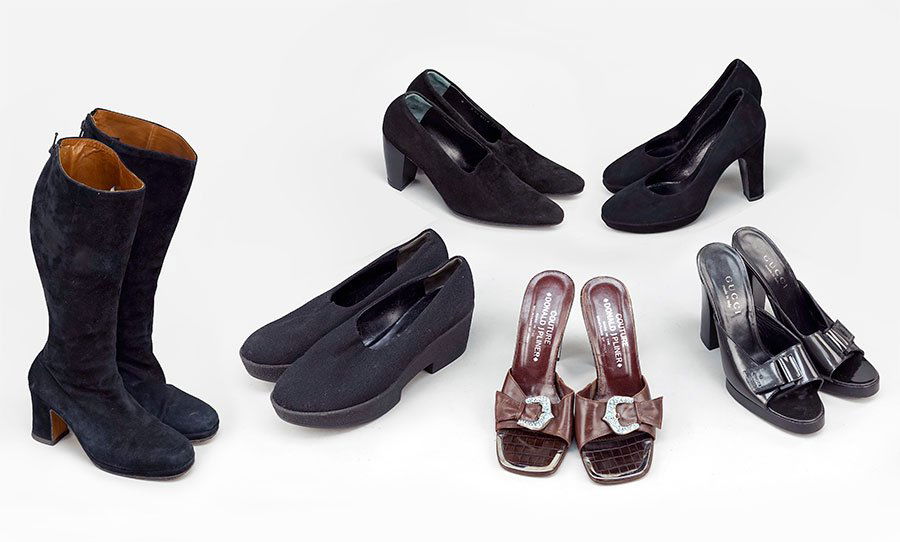 A Pair Of Hermes Black Suede Pumps. (1 of 1)