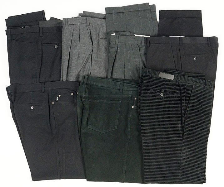 A Pair Of Luciano Barbera Men's Cotton Pants.: A Pair Of Luciano Barbera Men's Cotton Pants. Size 52 EUR. Together with a pair of J. Lindeberg wool blend pants (Size: 56 EUR), a pair of Brioni gray wool pants (Size: 38 US), a pair of Zanella gray