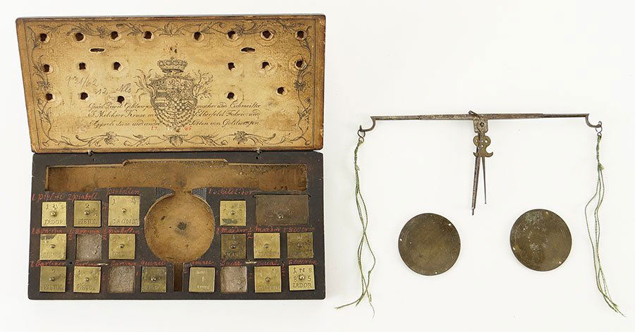 An 18th Century Brass Scale Set. (1 of 3)
