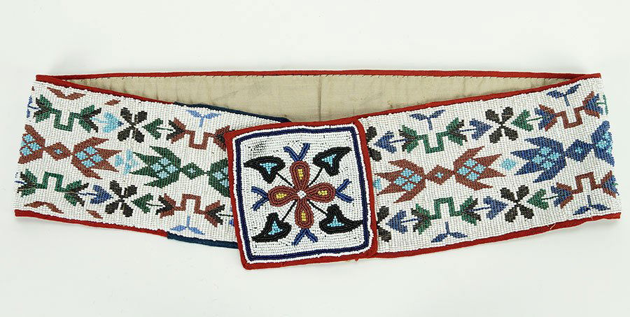 A Chippewa Native American Beaded Belt. (1 of 1)