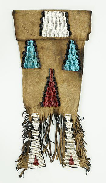 A Kiowa Native American Beaded Tobacco Bag. (1 of 5)