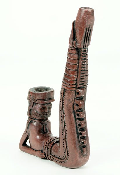 A Robert Rosebear Red Pipestone Pipe. (1 of 2)