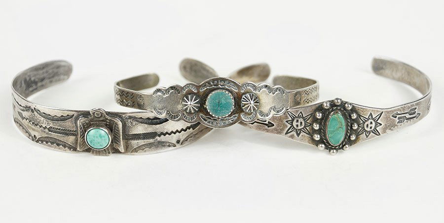 An Inez Ralph Silver And Turquoise Cuff Bracelet. (1 of 1)