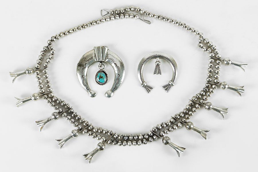 A Navajo Native American Squash Blossom Necklace. (1 of 1)