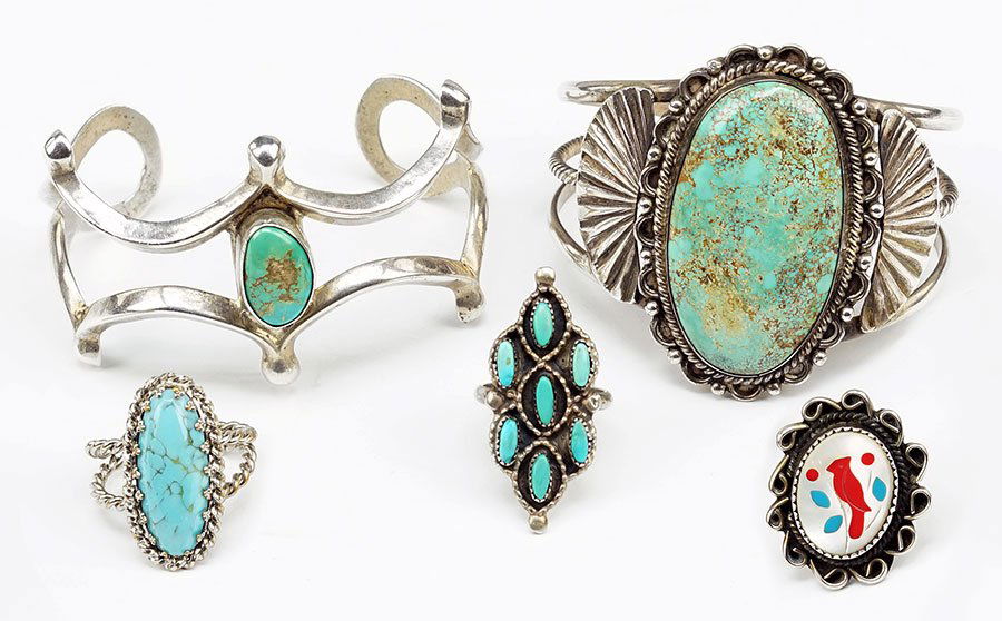 Two Native American Turquoise And Silver Cuff (1 of 1)