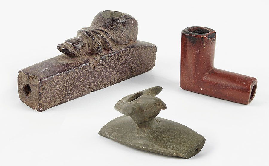 A Native American Stone Pipe Depicting an Eagle. (1 of 1)