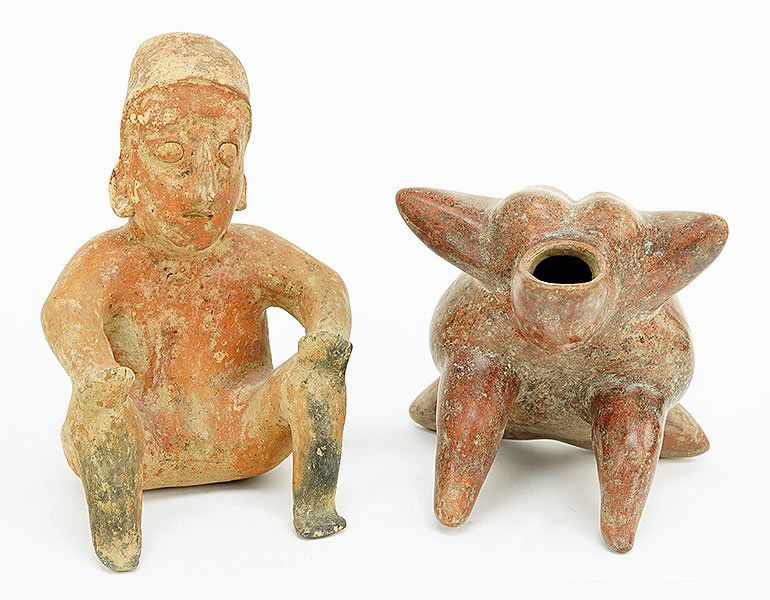 Two Pre-Colombian Style Pottery Figures. (1 of 1)