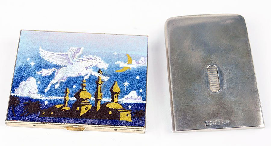 An English Silver Cigarette Case. (1 of 1)