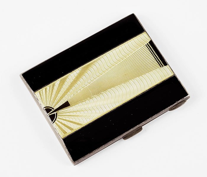 An Art Deco English Sterling and Enamel Cigarette Case. (1 of 2)