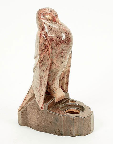 A French Glazed Ceramic Inkwell. (1 of 2)