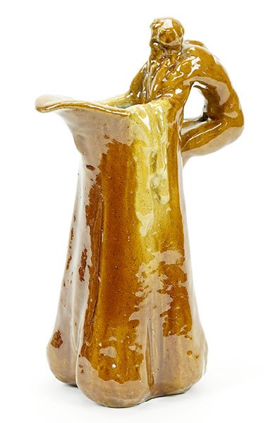 A French Glazed Terra Cotta Pitcher. (1 of 1)