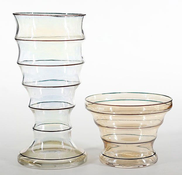 Two Loetz Clear Glass Vases. (1 of 1)