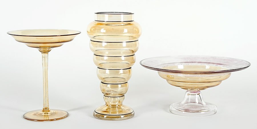 Three Pieces of Clear Loetz Glass. (1 of 1)