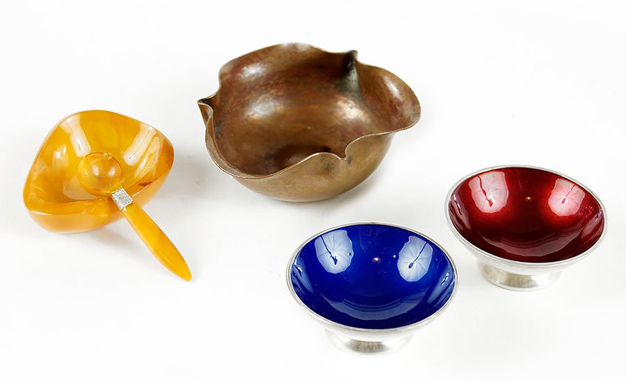 Two Danish Silverplate Salt Cellars. (1 of 1)