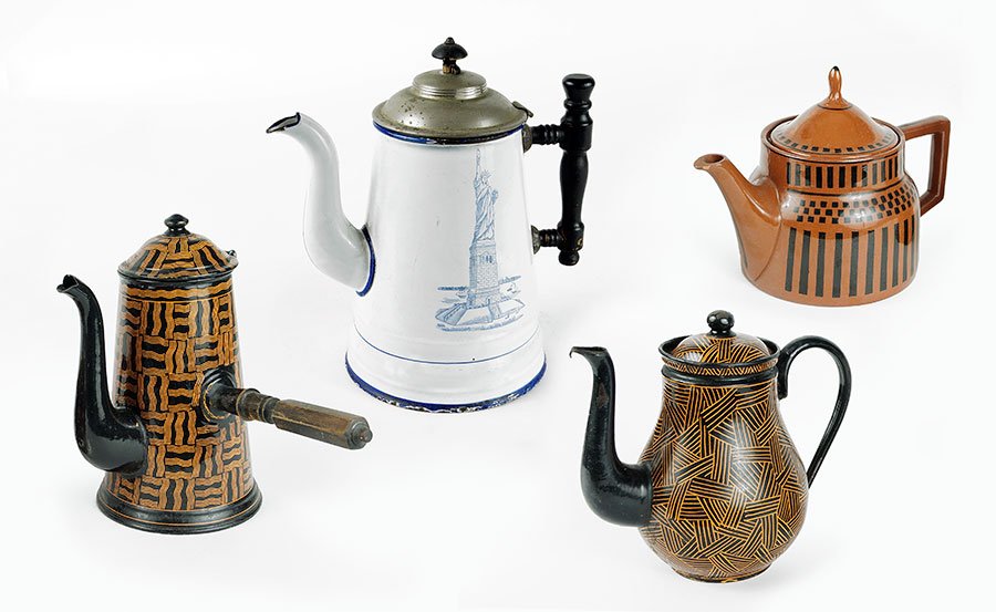 Two B.G.B. Enamel Coffee Pots. (1 of 1)