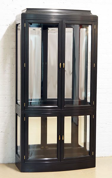 A Henkel-Harris Black Lacquered Display Cabinet. (1 of 1)