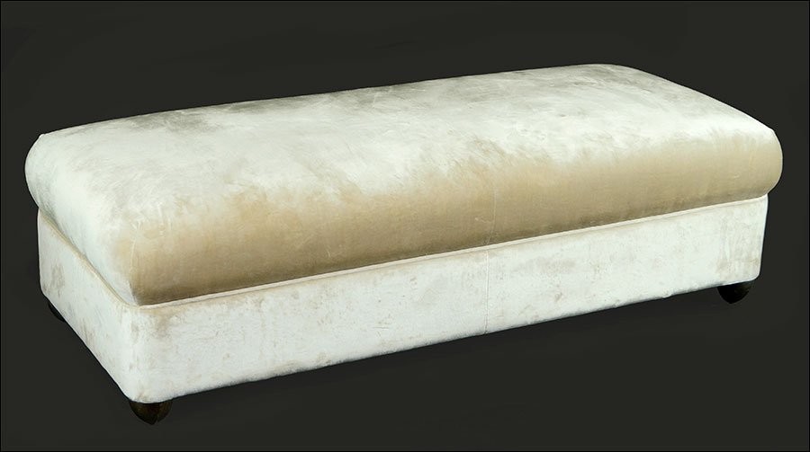 A Donghia Velvet Upholstered Bench. (1 of 1)