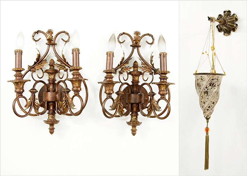 A Pair of Contemporary Two-Light Wall Sconces. (1 of 3)