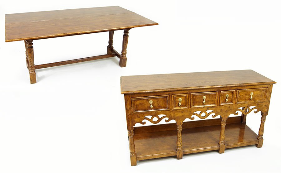 A Henredon Oak Map Table. (1 of 3)