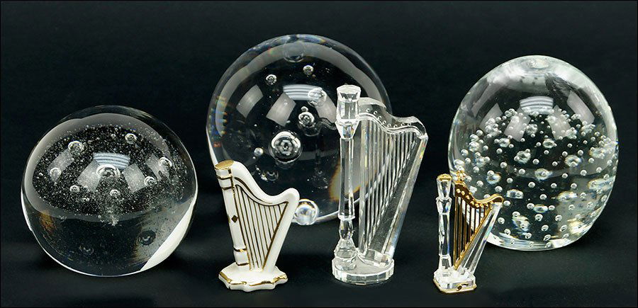 A Group Of Three Clear Glass Paperweights. (1 of 1)