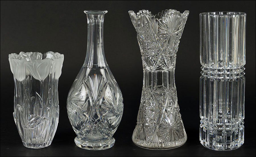 A Group Of Four Brilliant Cut Glass Flower Vases. (1 of 1)