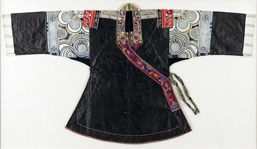 A Framed Chinese Silk Robe. (1 of 2)