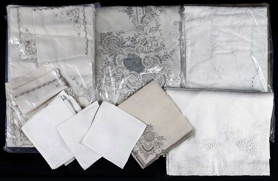 A Collection of Embroidered Table Linens. (1 of 1)