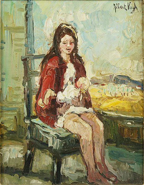 Albert Vagh (French, B. 1931) Seated Woman With Child. (1 of 1)