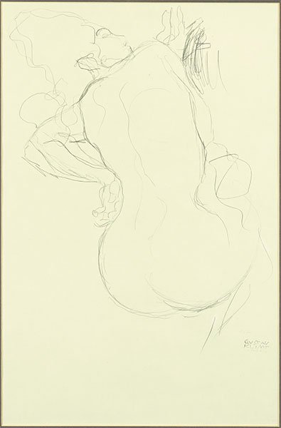 After Gustav Klimt (1862-1918) Nude.: After Gustav Klimt (1862-1918) Nude. Photomechanical reproduction, signed in plate Sight: 18" x 11.5"